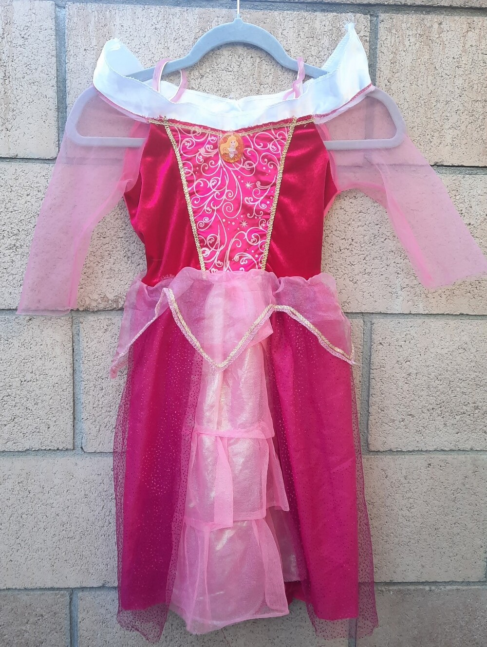 Disney Princess Aurora Sleeping Beauty Halloween Costume Dress Size 4-6X Pink